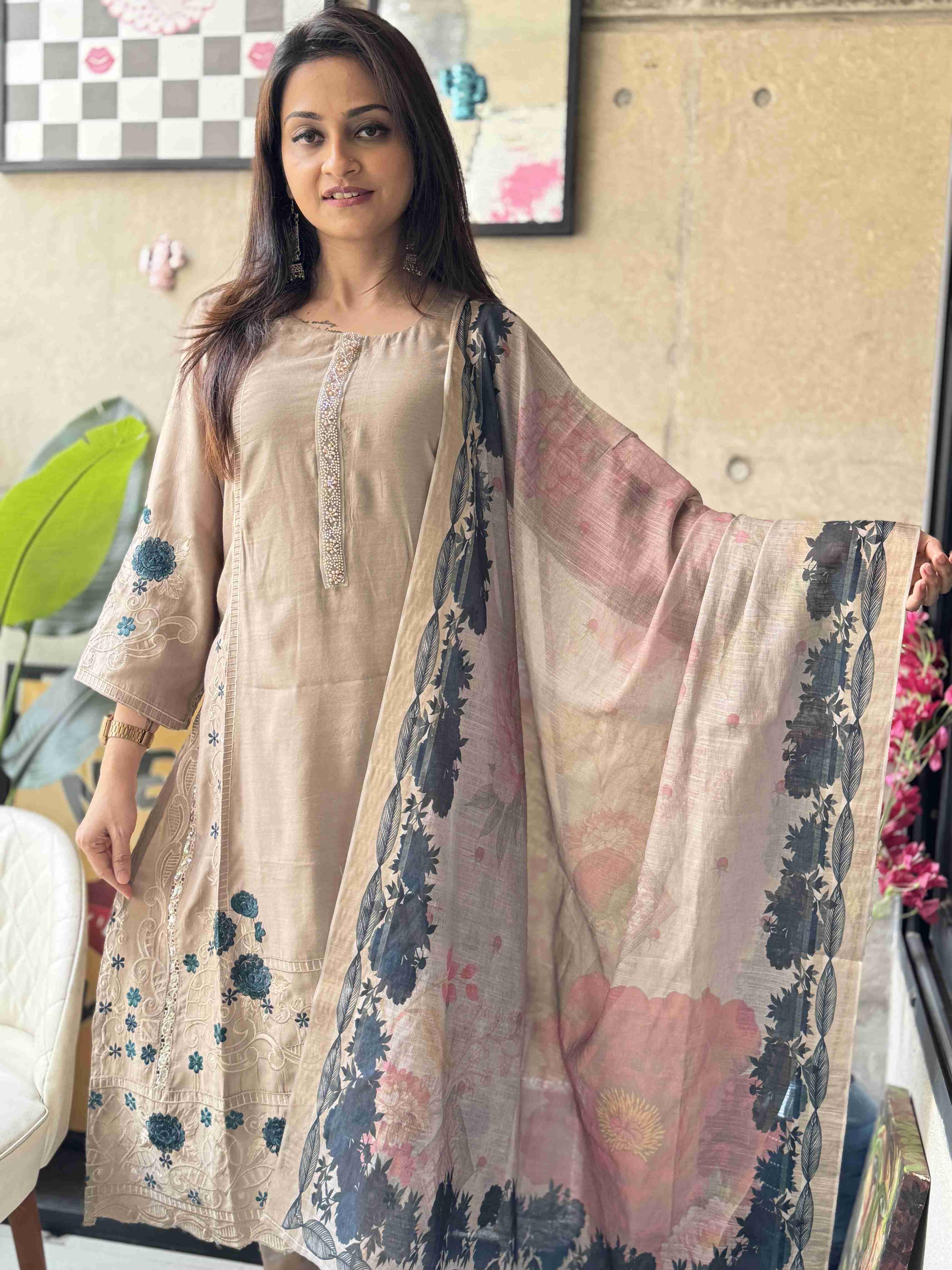 Elara unstitched 3 piece Dress